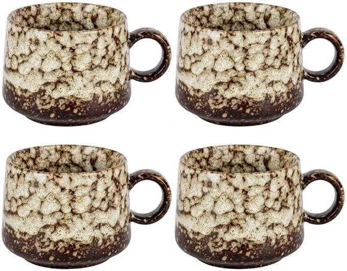 Japanese Tea Cups Set of 4pcs, 7oz Elegant Ceramic Matcha Cups by Unknown