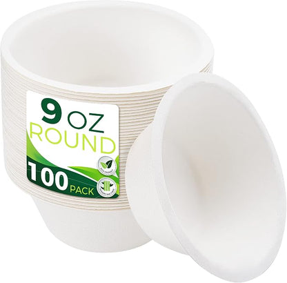 9oz Sample Paper Cups, Heavy Duty Disposable Cups Perfect by Birchio