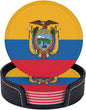 6 Pack Ecuador Flag Leather Coaster by GTEVUTS