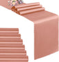 VACVELT Rose Gold Satin Table Runners, 12x72 Inch, 6 Pack, Scalloped Edge | by VACVELT
