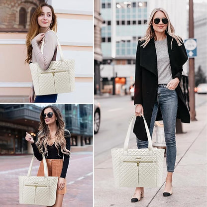 LOVEVOOK Laptop Bag for Women 15.6 inch, Diamond Quilted Work Women Laptops - Image 2