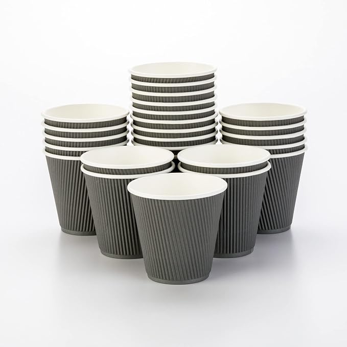 Restaurantware 8 Ounce Double Wall Disposable Coffee Cups, 500 Insulated Gray by Restaurantware
