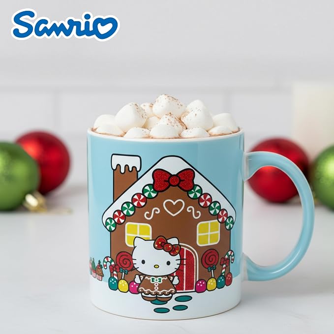 Silver Buffalo Sanrio Hello Kitty Gingerbread House, Ceramic Mug, 20oz | Holiday - Image 5