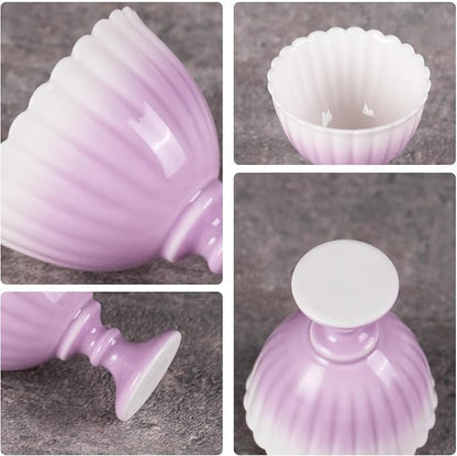 KAMMAK Tea Cup, 1.8oz Small Tea Set of 2, Porcelain Tea Cups - Image 5
