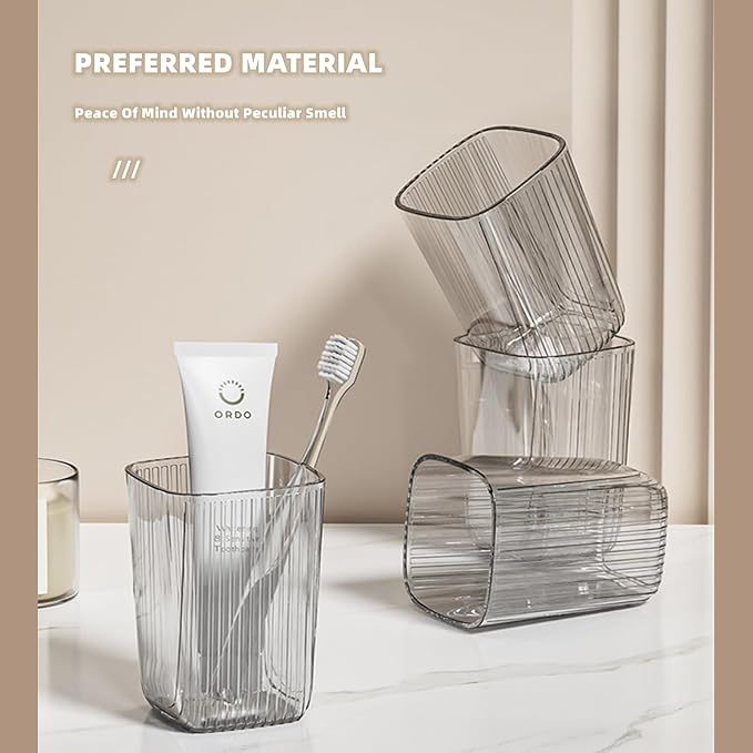 Chchmu Bathroom Toothbrush Cup 2 Pcs Minimalist Tumbler Cup Unbreakable - Image 2