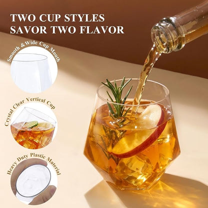 BESTSTAR 96 Pack Clear Plastic Wine Glasses Set BPA-Free Shatterproof | 48 9 OZ - Image 6