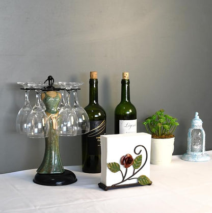OwlGift Multicolor Napkin Holder – Rose Design Metal Napkin Storage - Image 4