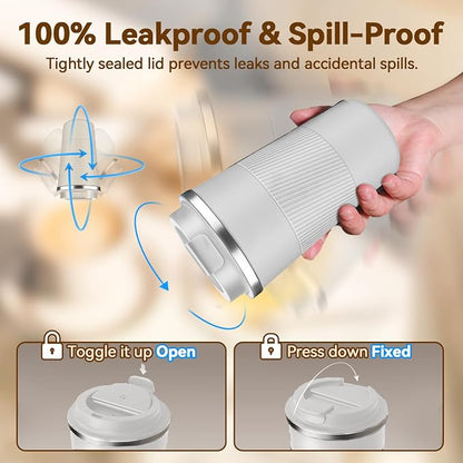 12OZ Travel Coffee Mug Insulated Coffee Cup - Image 5