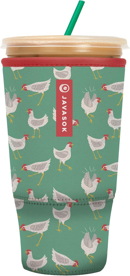 Sok It JavaSok Iced Coffee & Cold Soda Insulated Neoprene Cup Sleeve (Flew The Coop, XXLarge: 44-48oz)