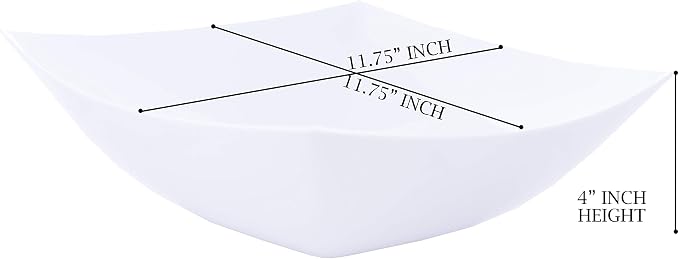 PLASTICPRO Disposable 128 ounce Square Serving Bowls, Party Snack or Salad Bowl - Image 2