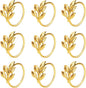 KPOSIYA Set of 20 Leaf Napkin Rings Metal Gold Napkin Holder Table Napkin Rings by KPOSIYA