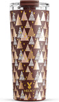 Meoky 24 oz Insulated Travel Coffee Mug: Leak Proof Lid, Cocoa Geometry | by MEOKY