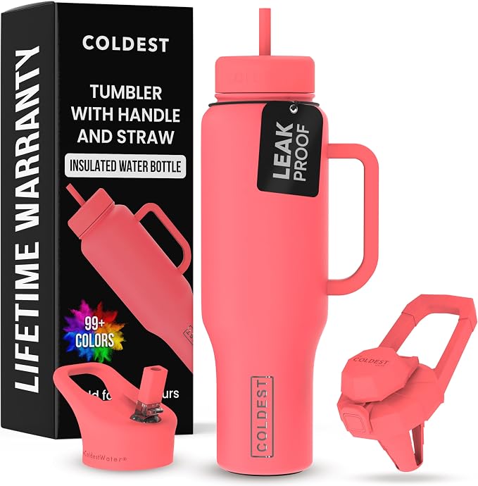 Coldest Tumbler with Handle and Straw by Coldest