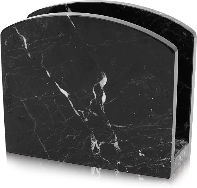 Radicaln Marble Napkin Holder 5.5" Inch Black Handmade Serviette Holder by RADICALn