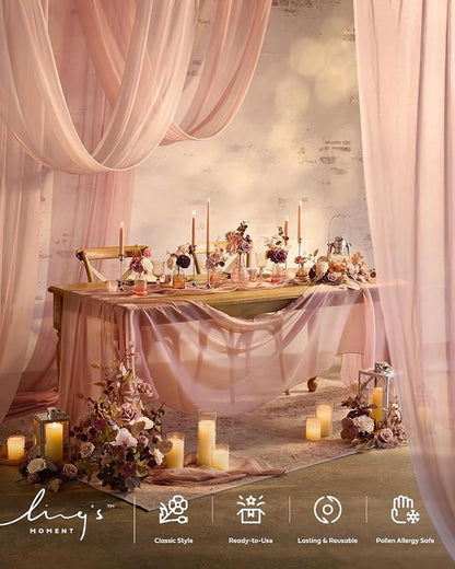 Ling's Moment 14Ft Chiffon Table Runner, Sage Purple | Sheer, Extra Long - Image 3
