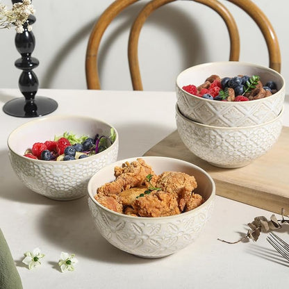 26 OZ Cereal Bowls Set of 4, Ceramic Soup Bowl - Image 7