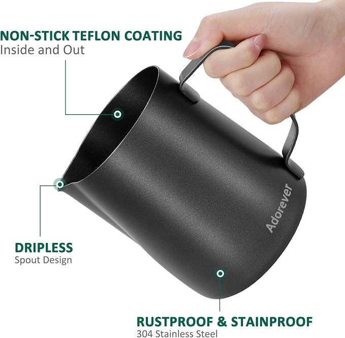 Milk Frothing Pitcher 600ml/20oz Steaming Pitchers Stainless Steel Milk Coffee - Image 2