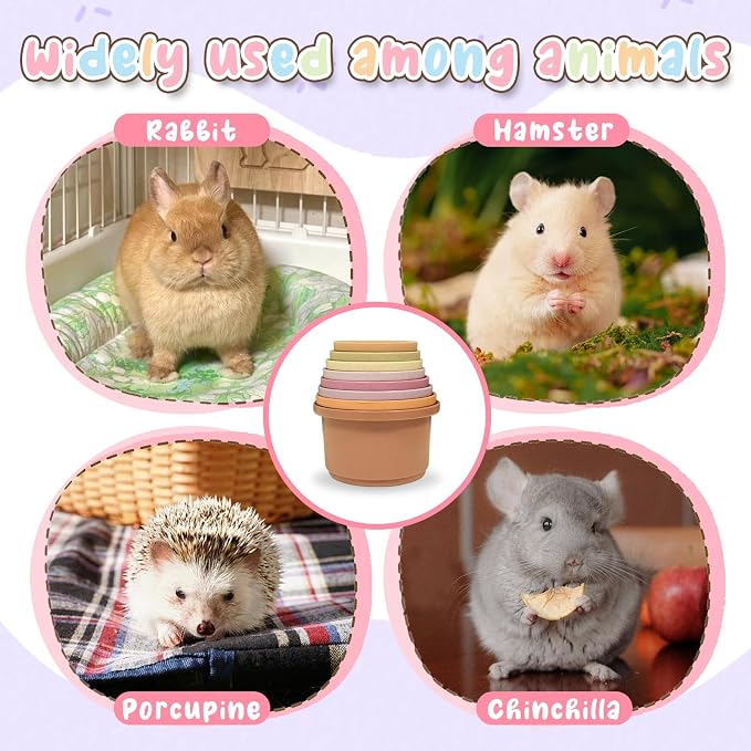 8 Pcs Stacking Cups for Small Animal Toys, Nesting Rabbit Toys of Different - Image 6