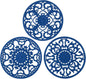 Extra Thick Silicone Trivet Mat for Hot Dishes, Hot Pots and Pans, Pot Holder, Hot Pad to Portect Your Table and Countertop, Kitchen Decor and Accessories,Navy Blue, Set of 3