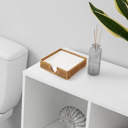 Napkin Holder for Table, Woven Wicker Synthetic Rattan Napkin Holders For Paper - Image 6