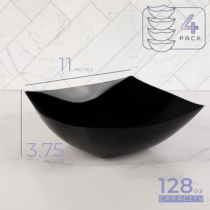 PLASTICPRO Disposable Square Serving Bowls, Party Snack or Salad Bowl, Plastic - Image 7
