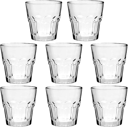 4.5oz Rock Bar Stackable Beverage Glasses – Set Of 8 Drinking Glasses | by Maredash