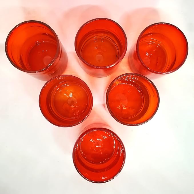 Solid Ruby Red 9 oz Short Tumblers, Recycled Glass, Toxin-Free - Image 6