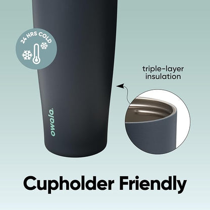 Owala FreeSip Tumbler Stainless Steel Water Bottle 40 oz Foggy Tide | - Image 4