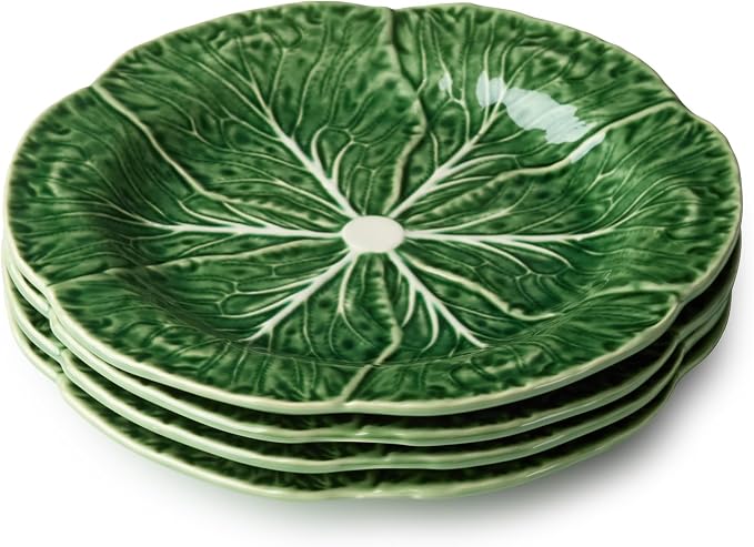 Le Jardin Green Cabbage Plates 3D SALAD/DESSERT PLATES, SET OF FOUR by CERTIFIEDINTERNATIONAL