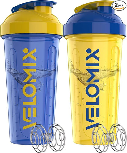 VELOMIX 2 Pack 28oz Protein Shaker Bottle by VELOMIX