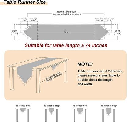 Loom and Mill Damask Floral Table Runner 90 Inches Long, Light Coffee | Luxury - Image 2