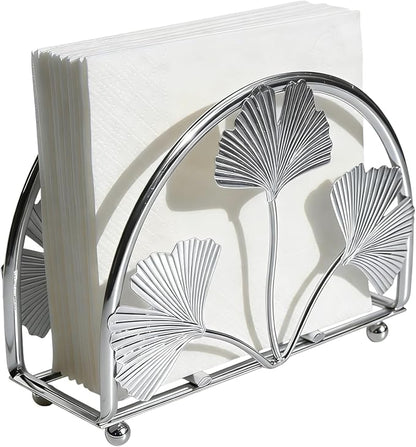 Elegant Iron Ginkgo Leaf Cocktail Napkin Holder Tabletop Decor Dispenser | by Unknown