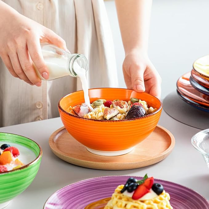 vancasso Bonita Dinnerware Sets, 24 Pieces Multicolor Stoneware Dinner Set | - Image 3