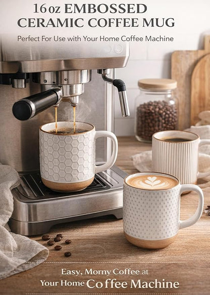 GBhome Coffee Mugs Set of 6, 16 oz White Coffee Cups - Image 4
