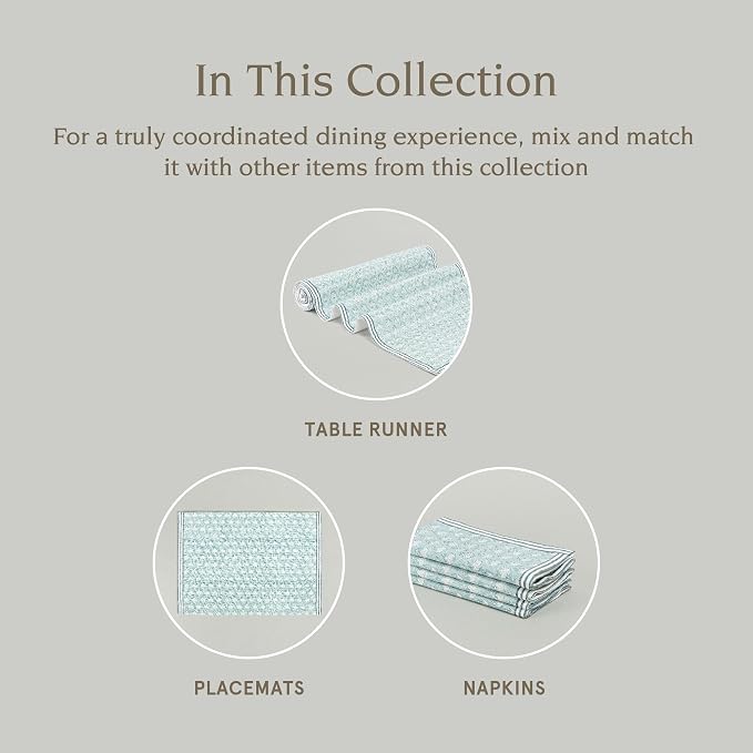 Over&Back 18x108 Hand-Blocked Printed Cotton Table Runner - Image 4