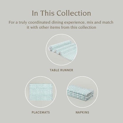 Over&Back 18x108 Hand-Blocked Printed Cotton Table Runner - Image 4
