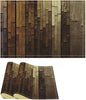 Retro Plank Placemat Set, Rural Old Shabby Brown Beige Farmhouse Barn Wooden Board Pattern Home Decor Linen Table Mats for Dining Room Kitchen Party(17x12in) x2P