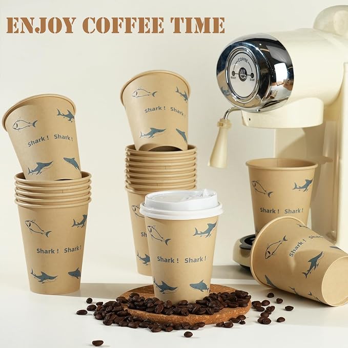 12 OZ 25 Pack Disposable Cups Paper Coffee Cups - Image 2