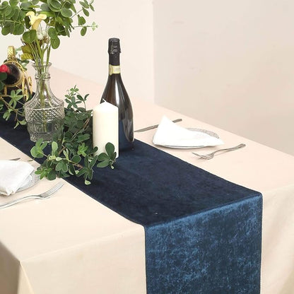 10 pcs 12x108-Inch Navy Blue Premium Velvet Table Runners Wedding Reception - Image 5