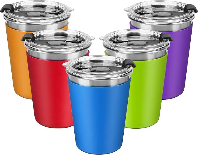 ShineMe Kids Stainless Steel Cups, 12oz Kids Metal Drinking Glasses by ShineMe