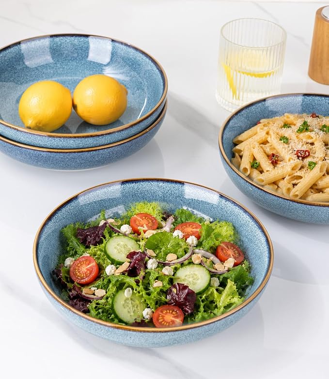 AmorArc 8.5'' Large Ceramic Pasta Bowls, 36oz Stoneware Pasta Serving Bowls Set - Image 5