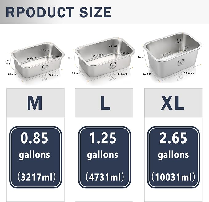 Stainless Steel Dog Bowls for Large Dogs, High Capacity Metal Dog Food Bowls - Image 3