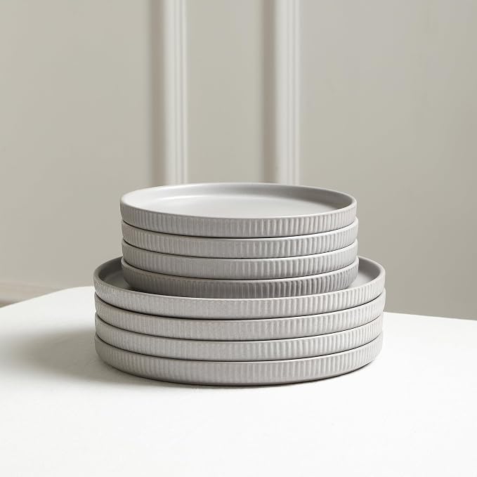 Stone Lain Haven Stoneware 12-Piece Dinnerware Set, Elegant Dish Set, Includes - Image 4