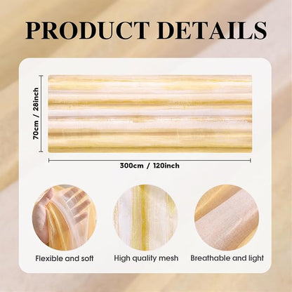Artoid Mode Boho Yellow Stripes Spring Chiffon Table Runner 120 Inches 10FT - Image 6