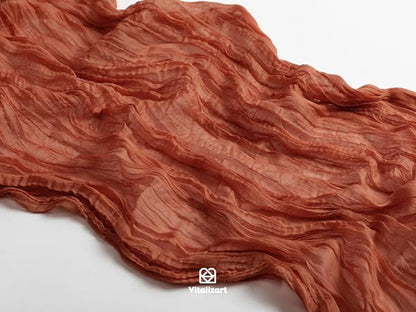 Vitalizart Cheesecloth Table Runner Terracotta 10ft Gauze Boho Rustic | 120 - Image 3