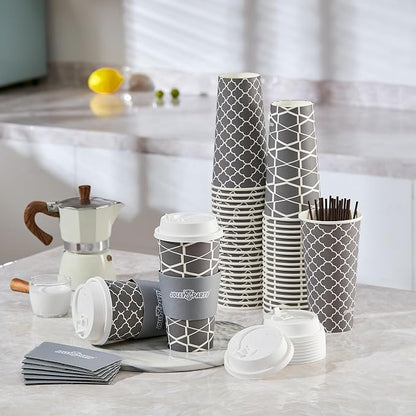 JOLLY PARTY 20 oz Paper Coffee Cups, Disposable Coffee Cups - Image 3