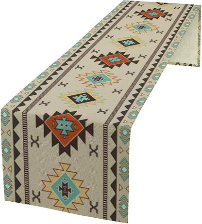 Aztec Southwest Table Runner, Ethnic Style Design Geometric Table Runners by Yearn+Jear