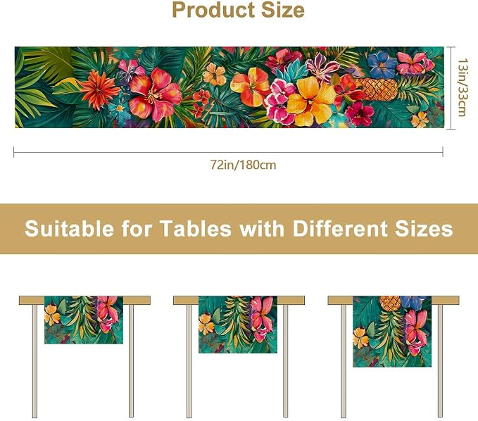 Pineapples Abstract Art Painting Burlap Table Runner Seasonal Spring Fall - Image 6