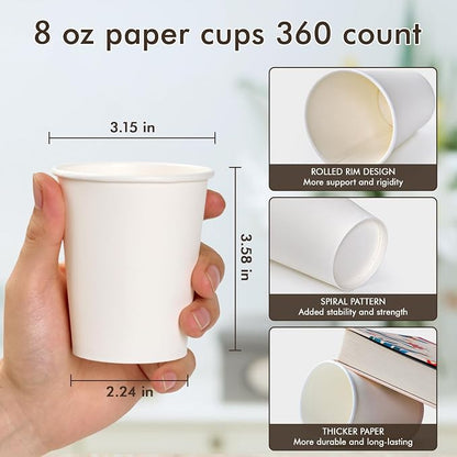TV TOPVALUE 8 oz Paper Coffee Cups, Drink Dispensers - Image 3