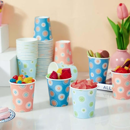 SIUQ 600 Pack 5 oz Paper Cups Disposable Small Bathroom Mouthwash Cups | Daisy - Image 9